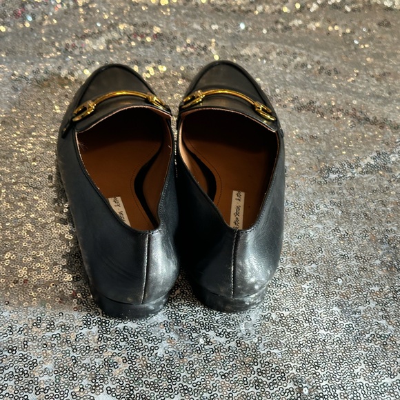 Other Stories Leather Black Loafers with Gold Accent Size 36 - Picture 5 of 11
